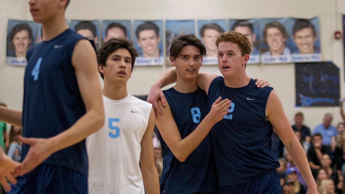 Corona del Mar's Brandon Browning (8) is competing for the United States in the FIVB Volleyball Boys' U19 World Championships in Bahrain.