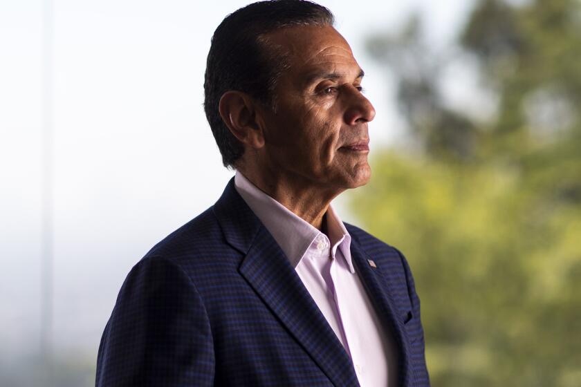Former L.A. Mayor Antonio Villaraigosa poses for a portrait at his home in Hollywood Hills.