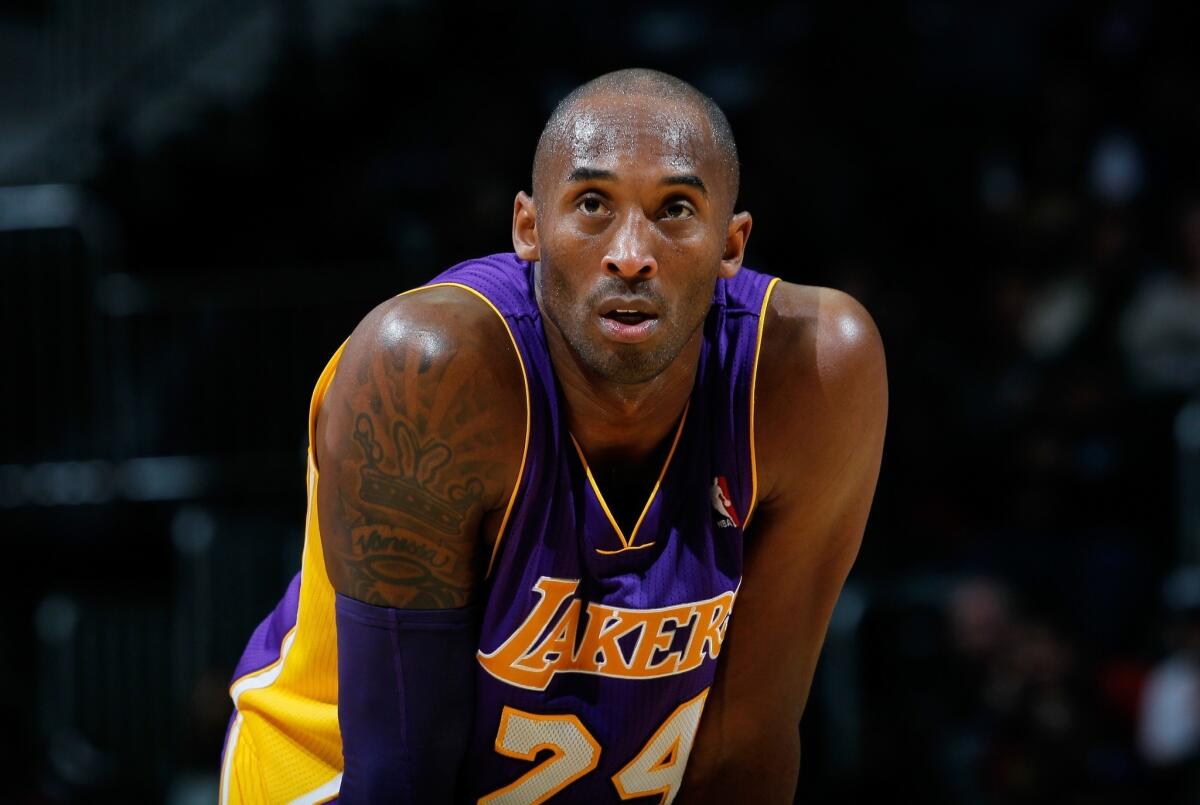 Kobe Bryant looks on during a game.