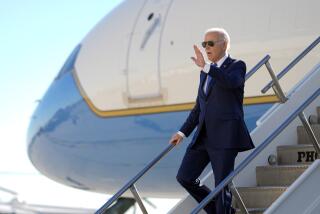 President Joe Biden arrives at John F. Kennedy International Airport in New York, Wednesday, Feb. 7, 2024, to travel to Manhattan to attend fundraisers. (AP Photo/Andrew Harnik)
