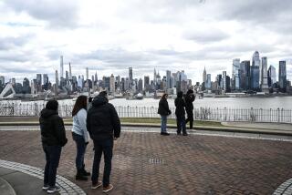NEW YORK, UNITED STATES - APRIL 05: People wait outside after a 4.8 magnitude earthquake which shook the northeastern US states of New Jersey and New York, according to the United States Geological Survey (USGS), in United States on April 05, 2024. The epicenter was located 65 km west of New York, in the Lebanon region of the state of New Jersey, and was felt in an area of about 42 million people, the USGS said. No casualties or damage have been reported so far. (Photo by Fatih Aktas/Anadolu via Getty Images)
