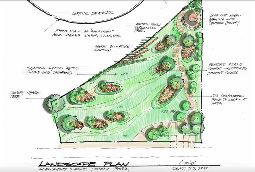 The conceptual design for the pocket park.