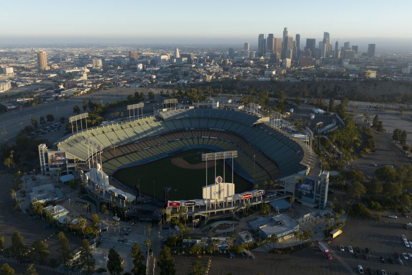 LOS ANGELES, CA - July 11: A view of Dodger during the preparation of the MLB All-Star game.