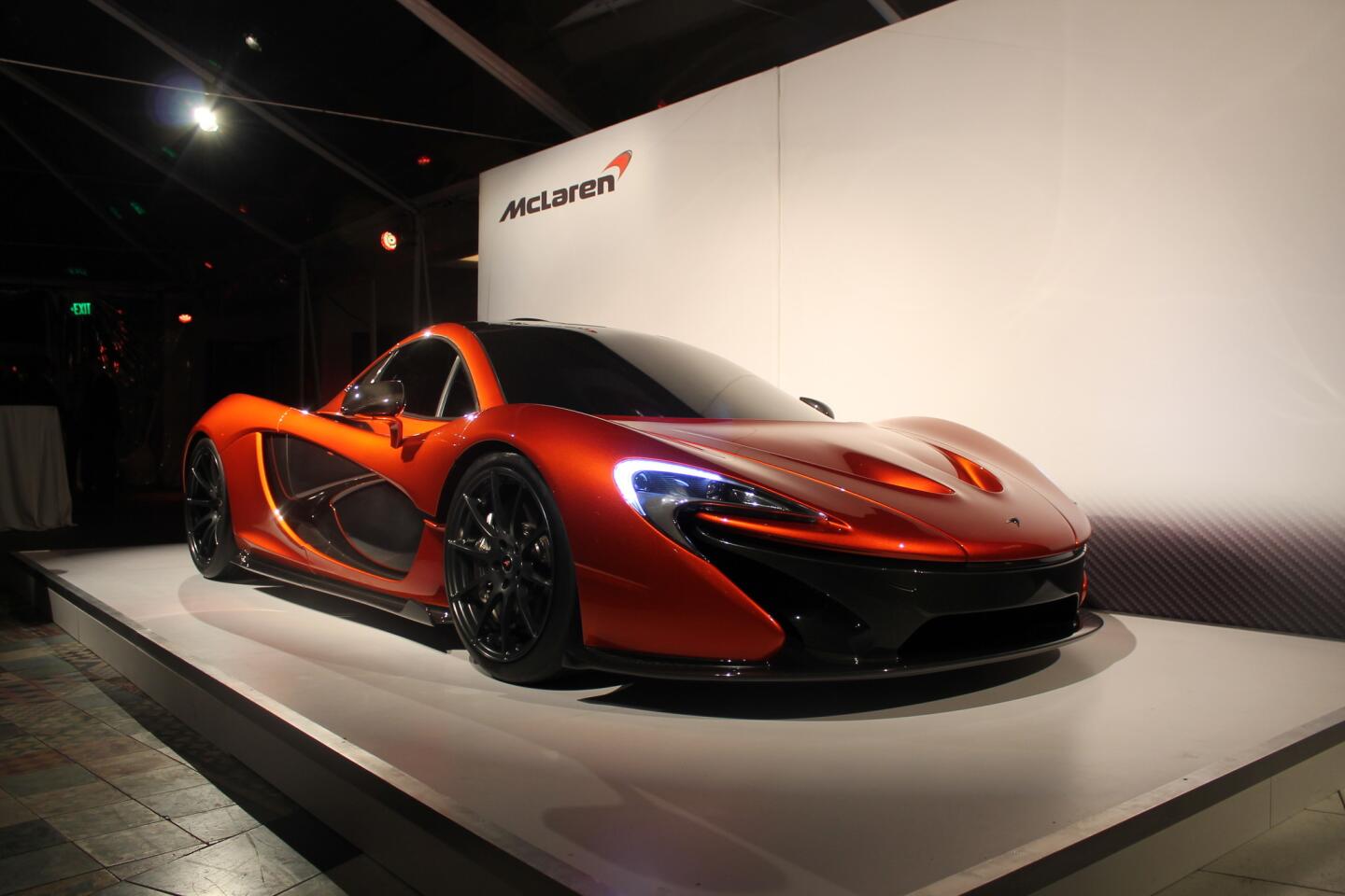 The McLaren P1 supercar made its L.A. debut Thursday night. The car will sell for more than a million dollars when it goes on sale in late 2013. Details on its powertrain will be unveiled at the Geneva Motor Show in March.