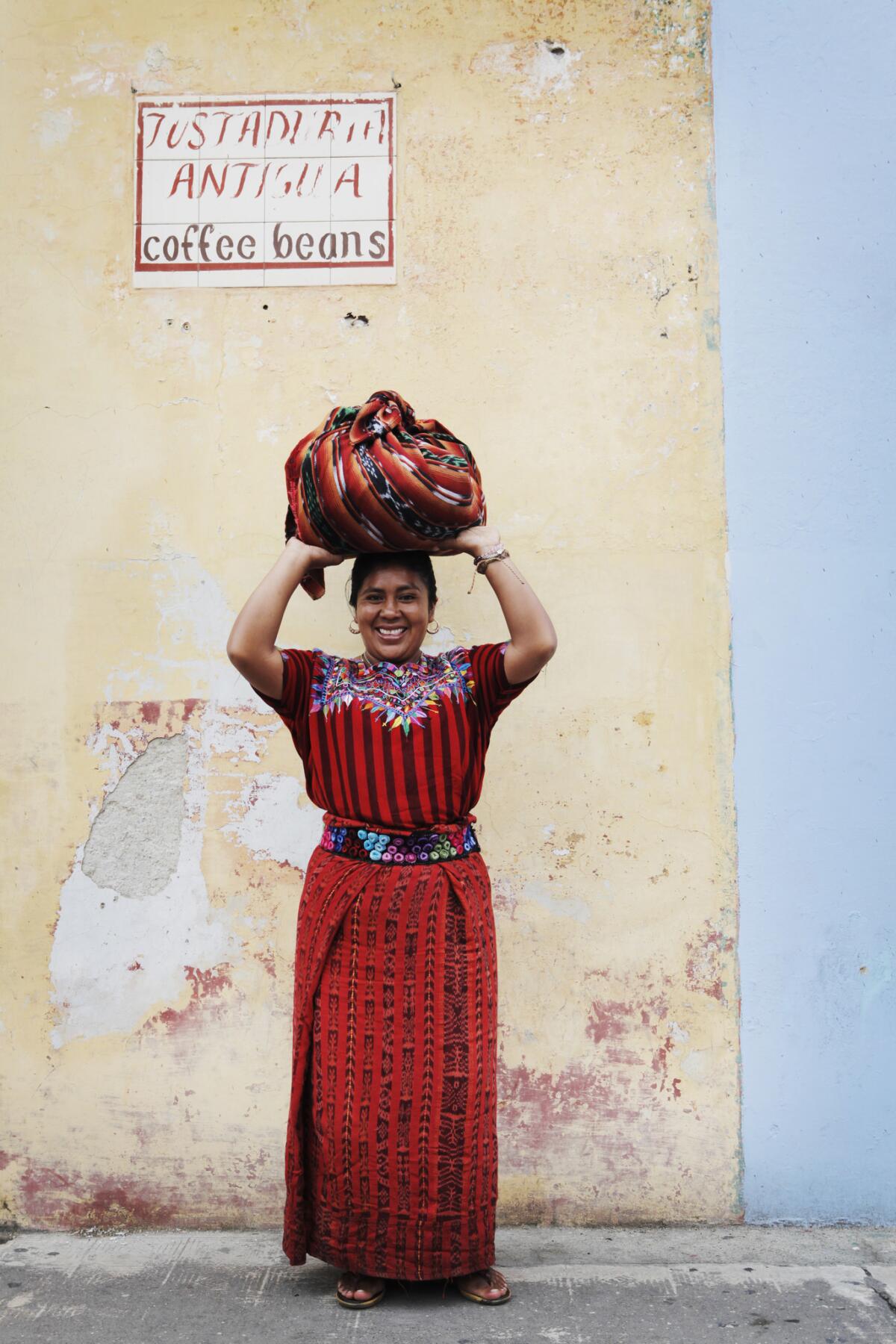 Woman in traditional Guatemalan garb.