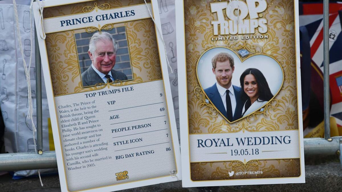 Royal family trading cards were among the memorabilia for sale by vendors.