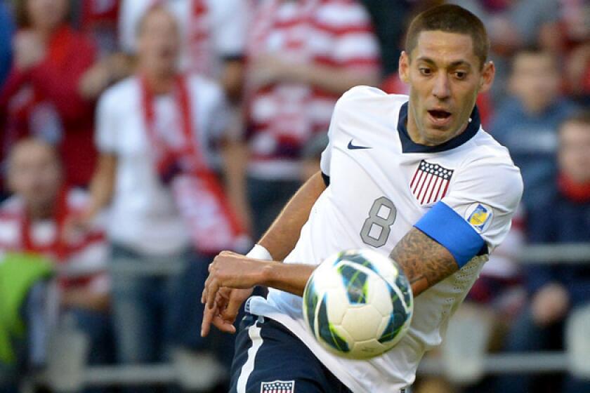 Clint Dempsey moves the ball upfield during a World Cup qualifier against Panama at Century Link Field in Seattle.