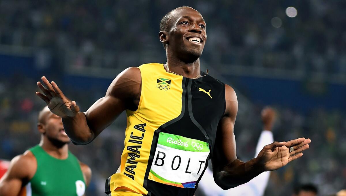 Usain Bolt cruised to the gold medal in the 200 meters Thursday night to complete his third consecutive Olympic sprint double.