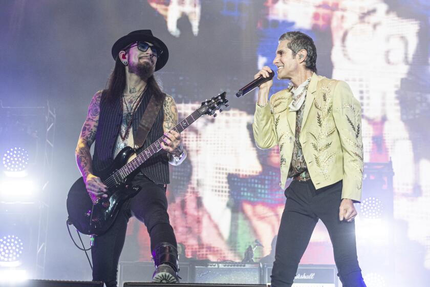 Jane's Addiction's Dave Navarro, left. and Perry Farrell, Sept. 24, 2021 in Louisville, Ky.