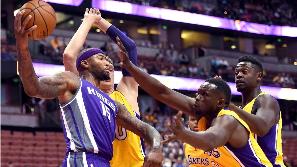 The Lakers will have their hands full guarding the Kings' DeMarcus Cousins, one of the top-scoring centers in the NBA.