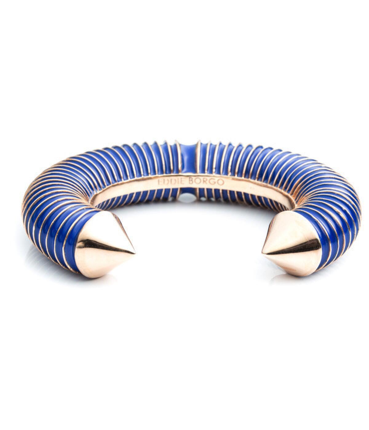 Eddie Borgo enameled scaled cuff in rose gold and blue