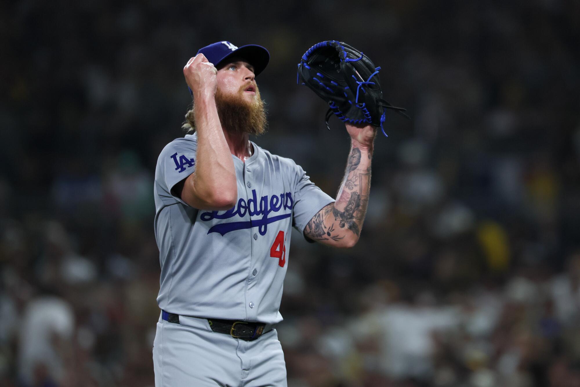 Hernández: Do not overthink it, Dodgers. Sport 5 ought to be one other bullpen sport 1 Dodgers reliever Michael Kopech reacts during the third inning Wednesday against the Padres.