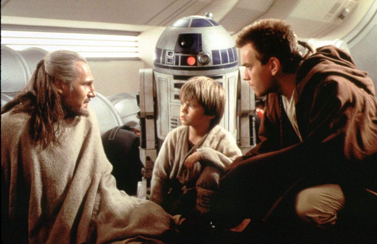 Liam Neeson, Jake Lloyd and Ewan McGregor in "Star Wars: Episode I - The Phantom Menace."