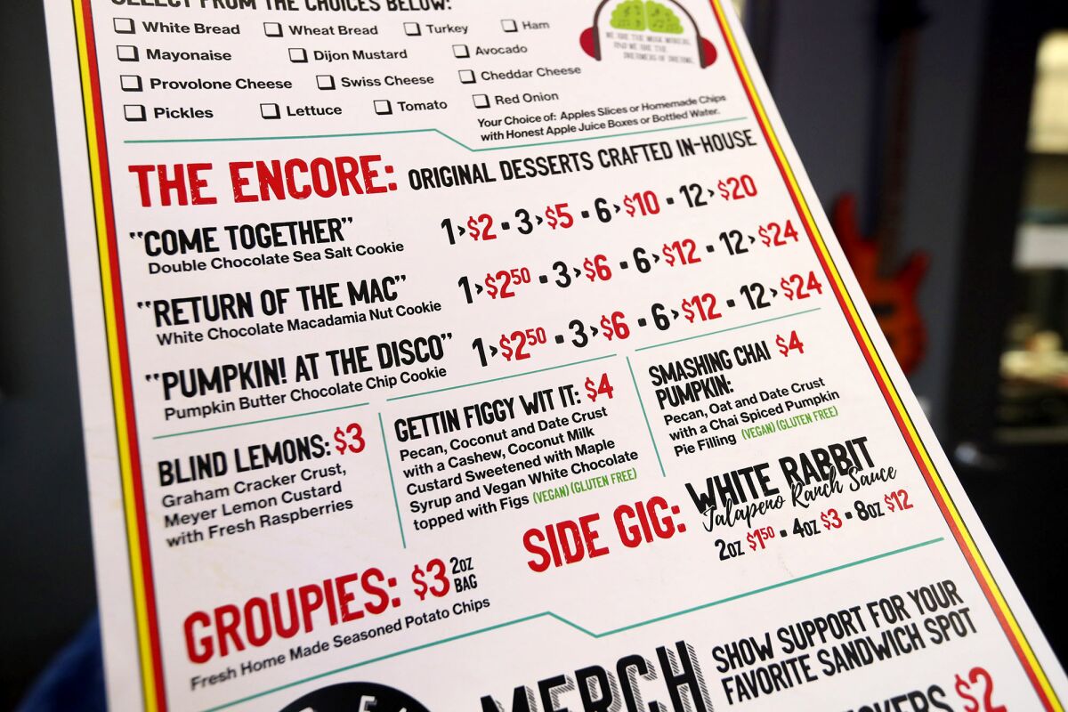 Items on the GEWLmenu are named after popular song titles of different genres.