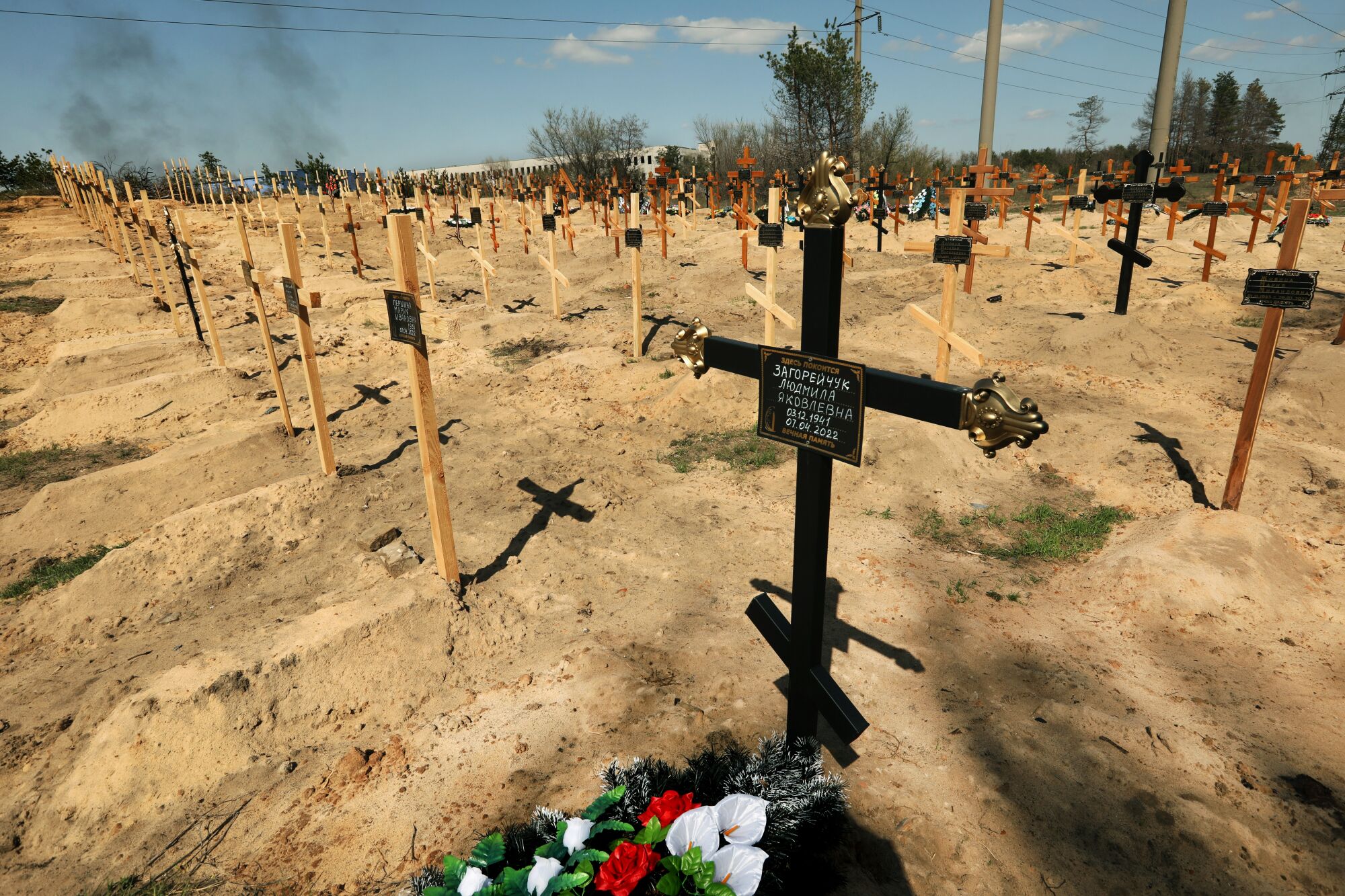 Grave site in the town of Severodonetsk. 