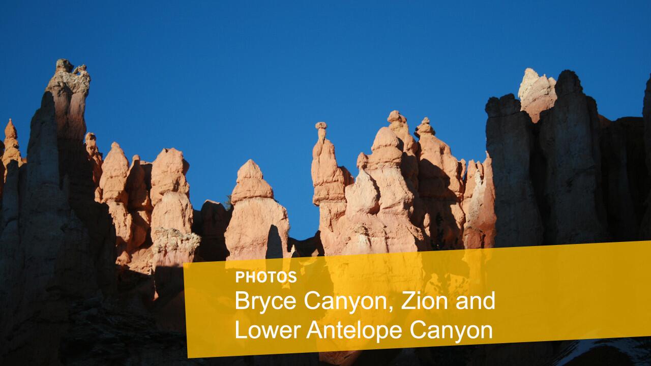 Hoodoos seen along the Queens Garden Trail. The 1.8-mile hike descends into Bryce Amphitheater from Sunrise Point.