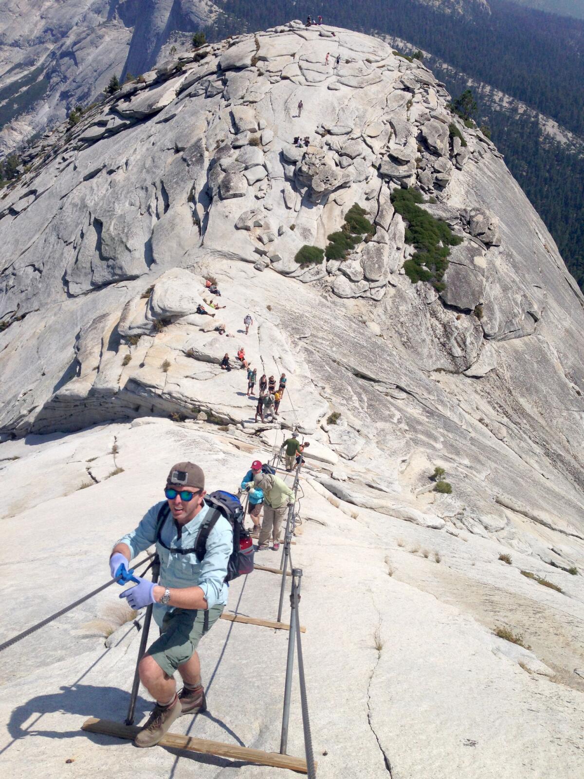 Every hiker on the Half Dome Trail in spring and summer must have a permit.