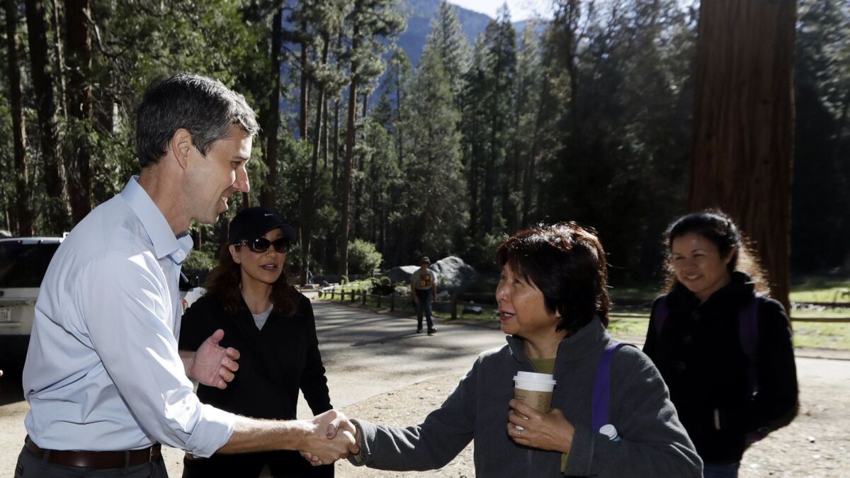 Beto O'Rourke visits Yosemite in April on a California campaign swing that included stops in the Central Valley.