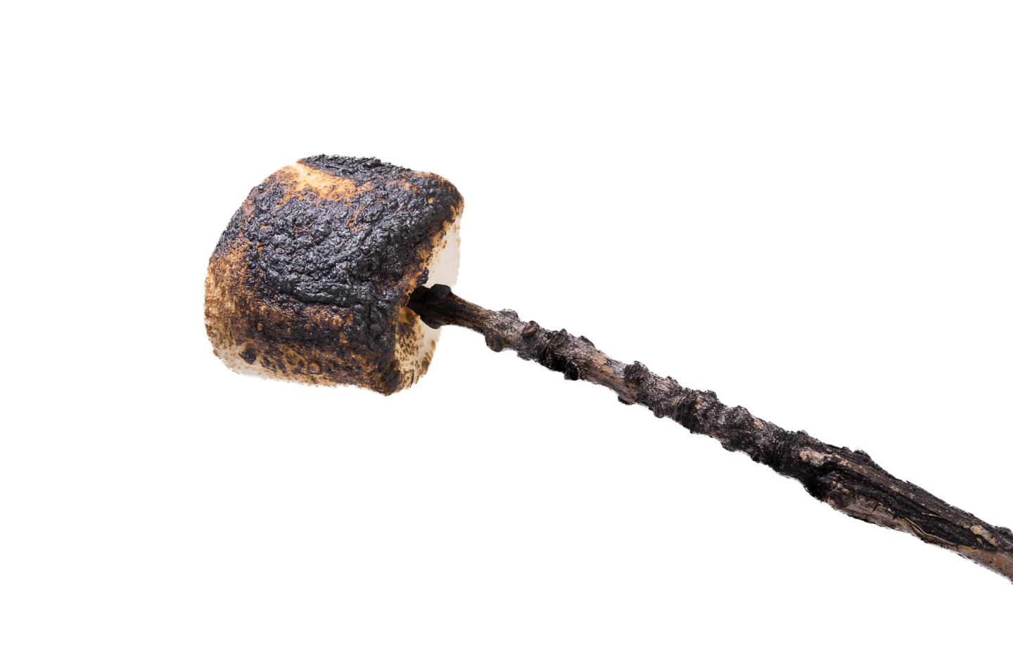 When roasting marshmallows on an open fire, leave them there extra long for a nice charred flavor.