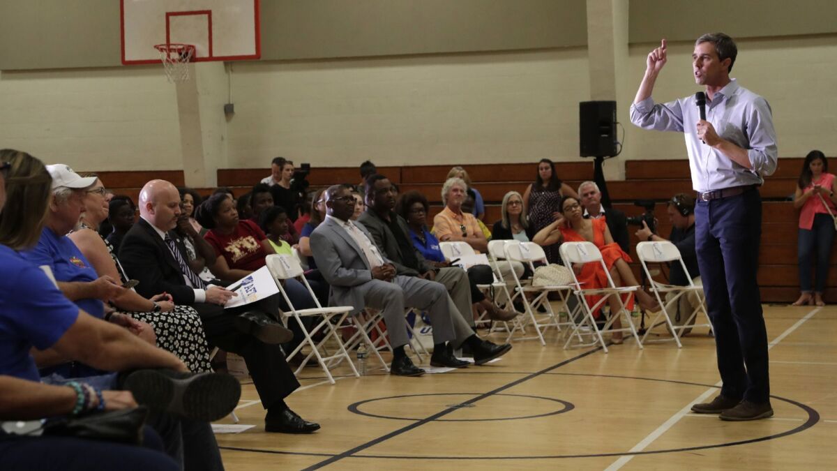 Former Rep. Beto O'Rourke (D-Texas) speaks during an American Federation of Teachers town hall on June 25, 2019, in North Miami.