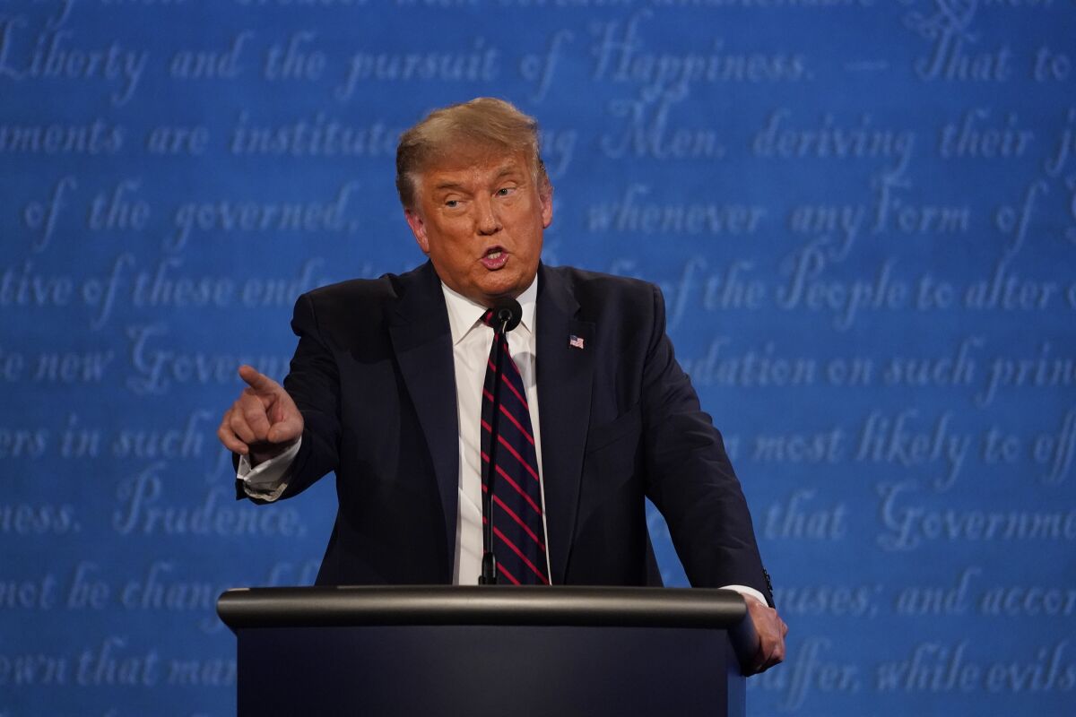 President Trump at debate.