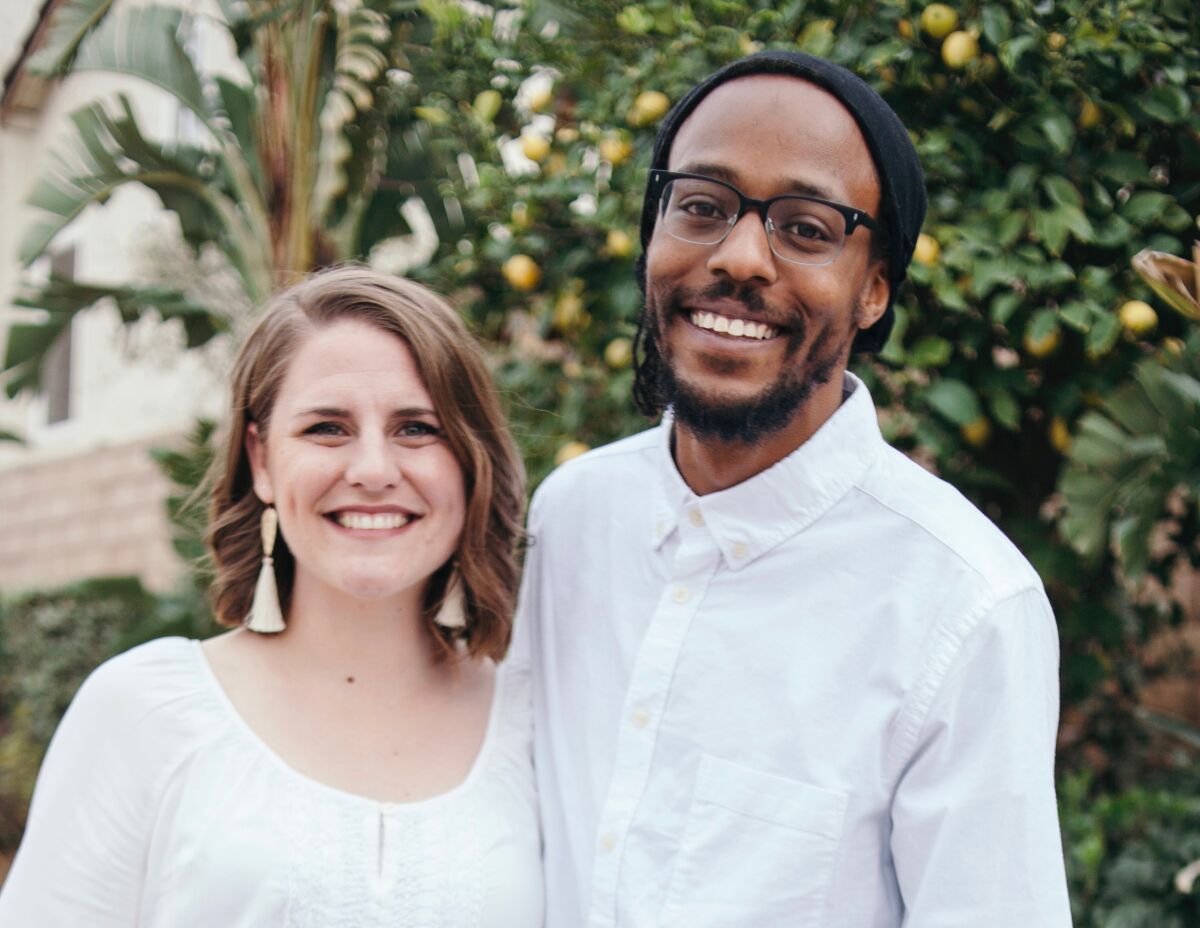 Derrick Sanderlin and his wife, Cayla