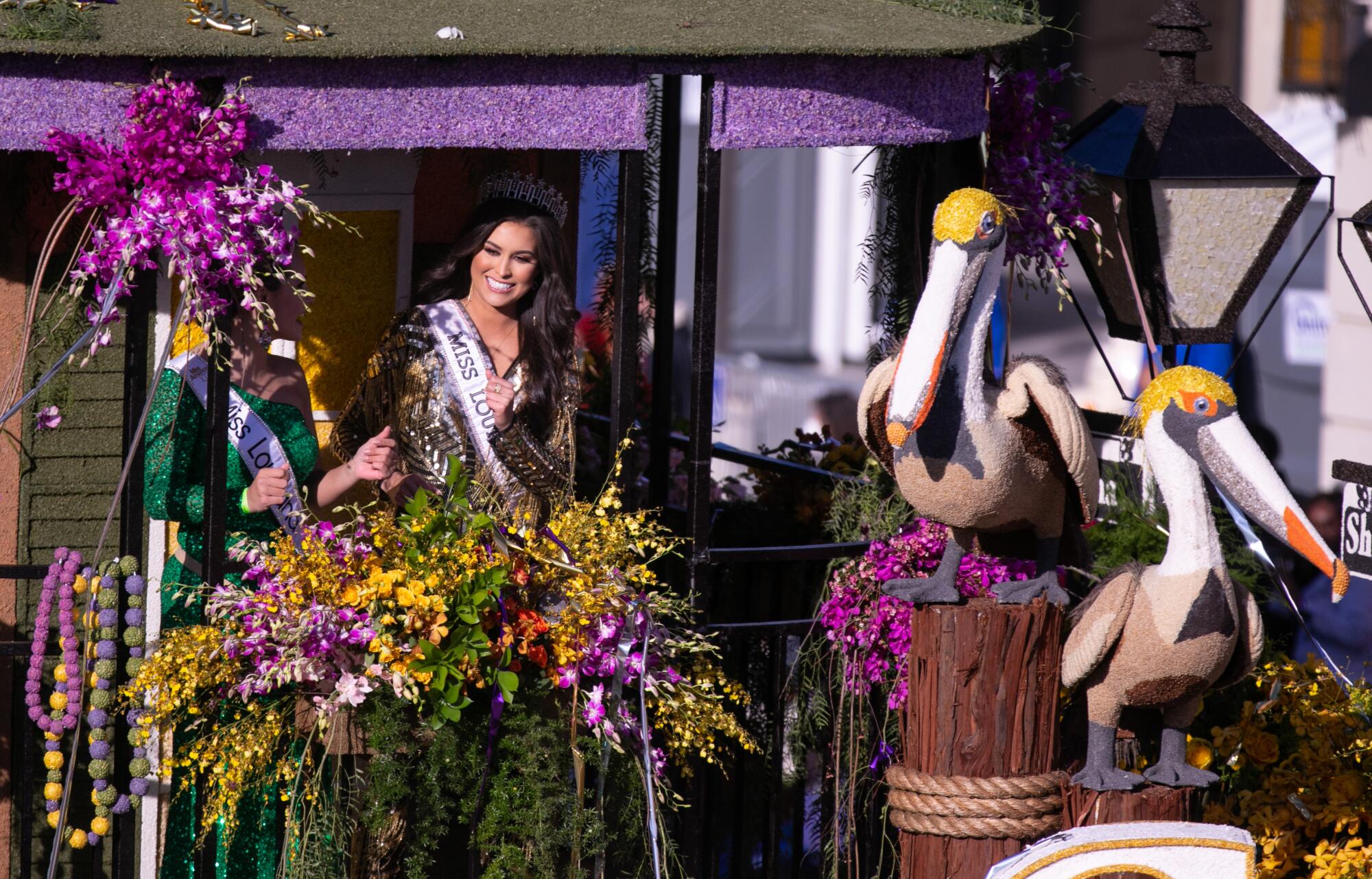 Louisiana Travel and Tourism had a float at the parade.