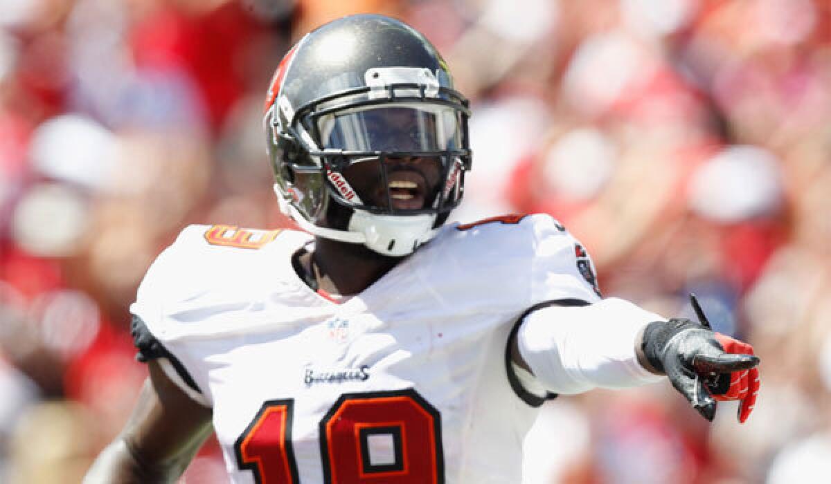 Tampa Bay wide receiver Mike Williams celebrates after scoring a touchdown against Arizona last September.