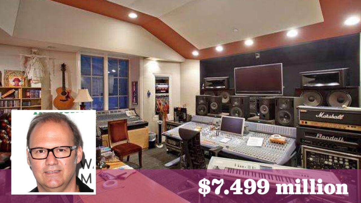 Grammy Award-winning music producer Rob Cavallo is asking nearly $7.5 million for his home, which includes a recording studio, in Hidden Valley.