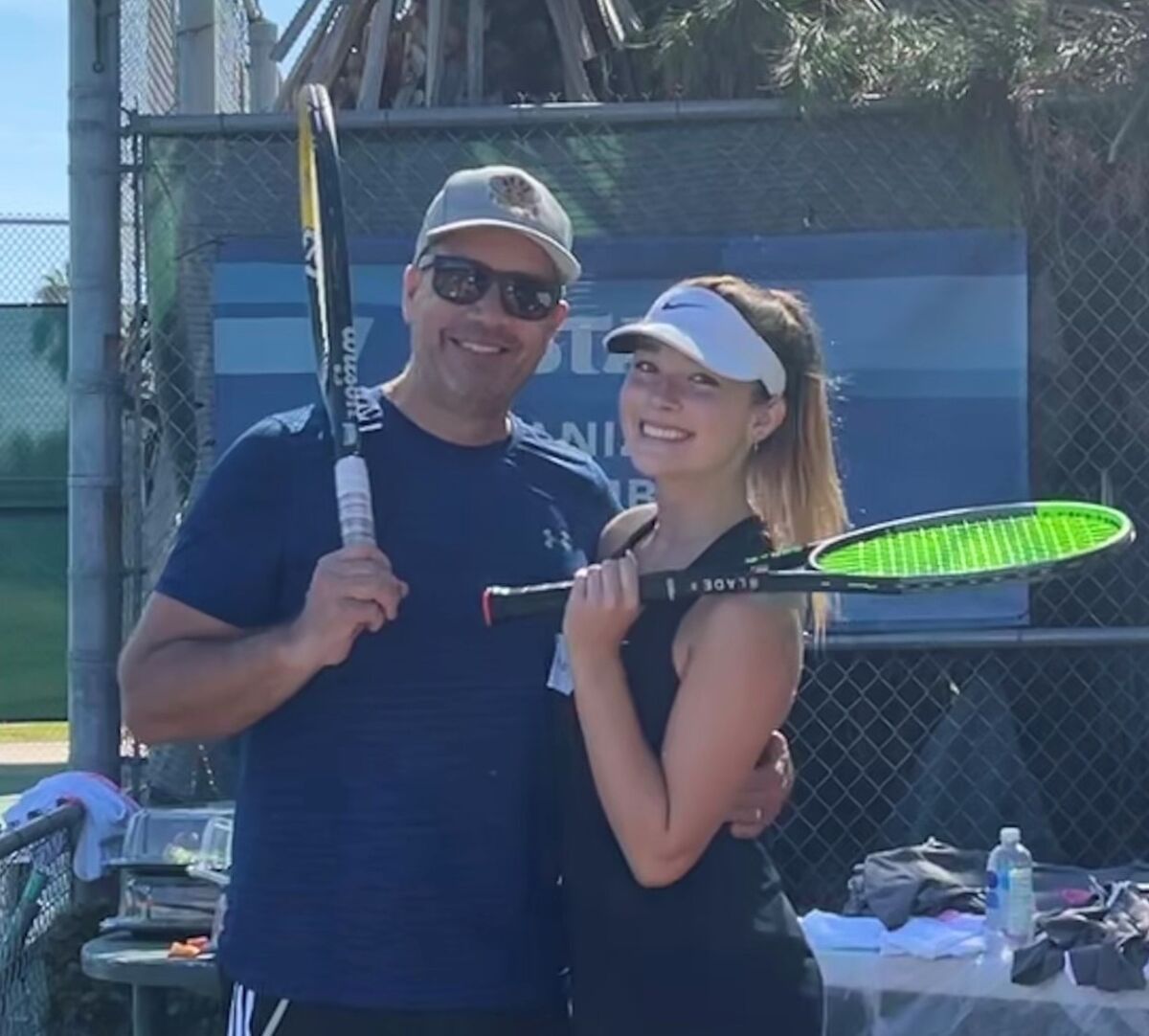 Avery Wulf, pictured with her father, Jeff, has been on the Point Loma High varsity tennis team the past two years.