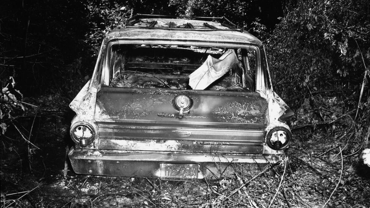 This 1964 FBI photograph shows the burned station wagon used by James Chaney, Andrew Goodman and Michael Schwerner.