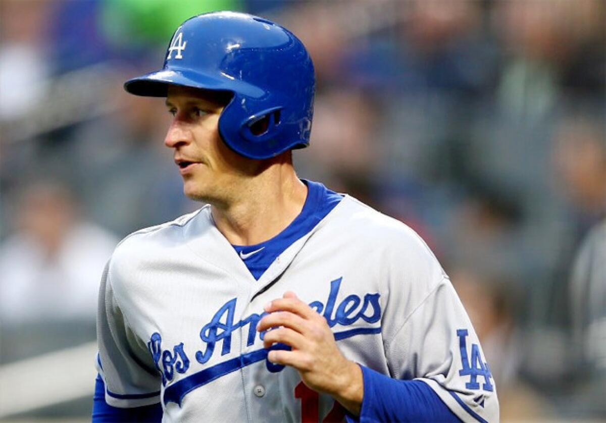 Dodgers second baseman Mark Ellis came up lame running out a grounder in the fifth inning.