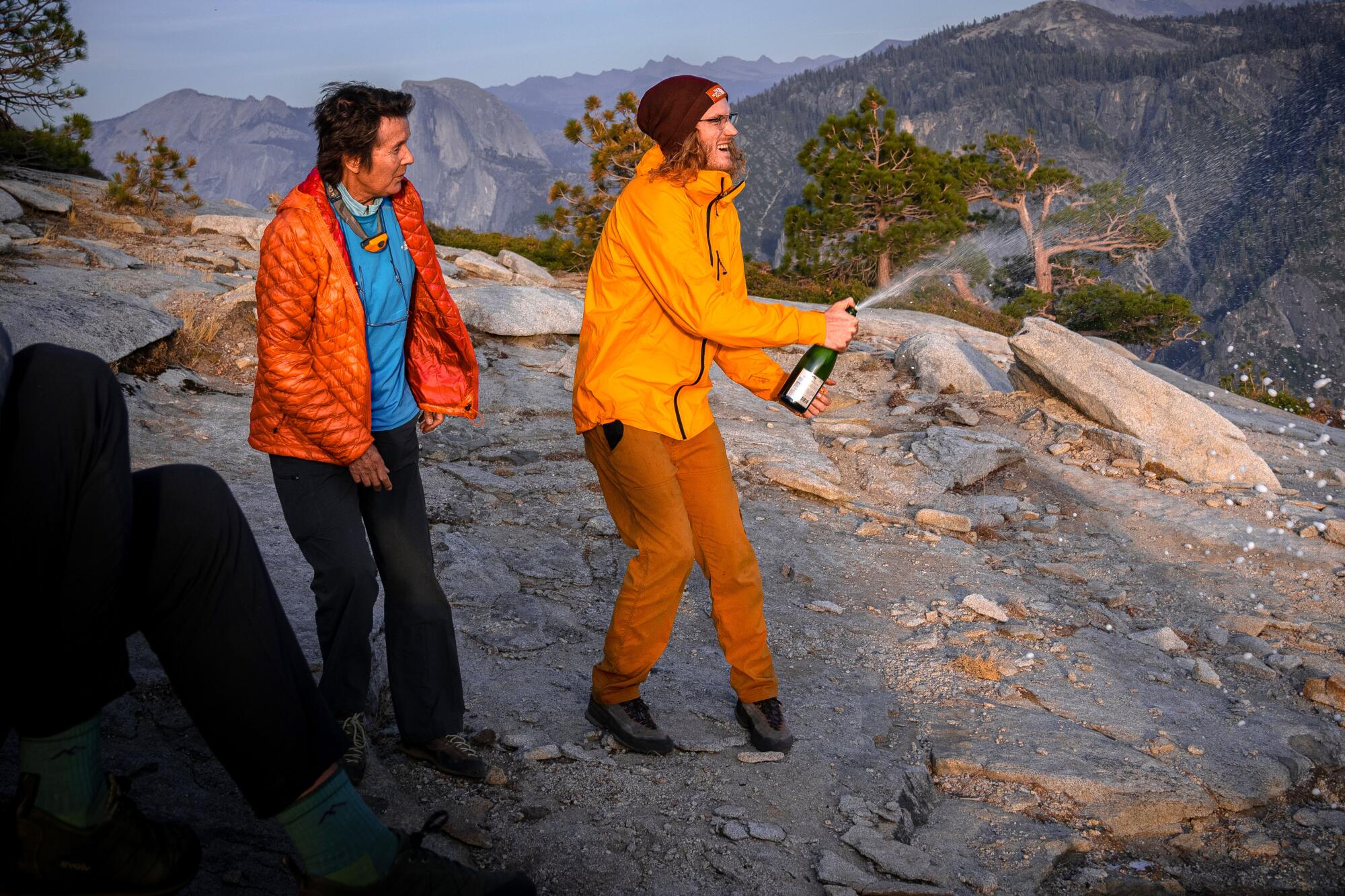 Dierdre Wolownick and Garet McMackin celebrate atop El Capitan in September