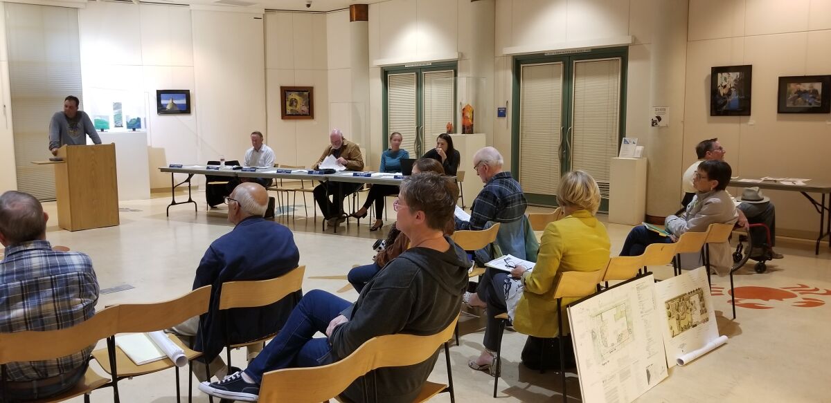 Residents in attendance hear the Peninsula Community Planning Board discussions Nov. 21 at Point Loma Library.