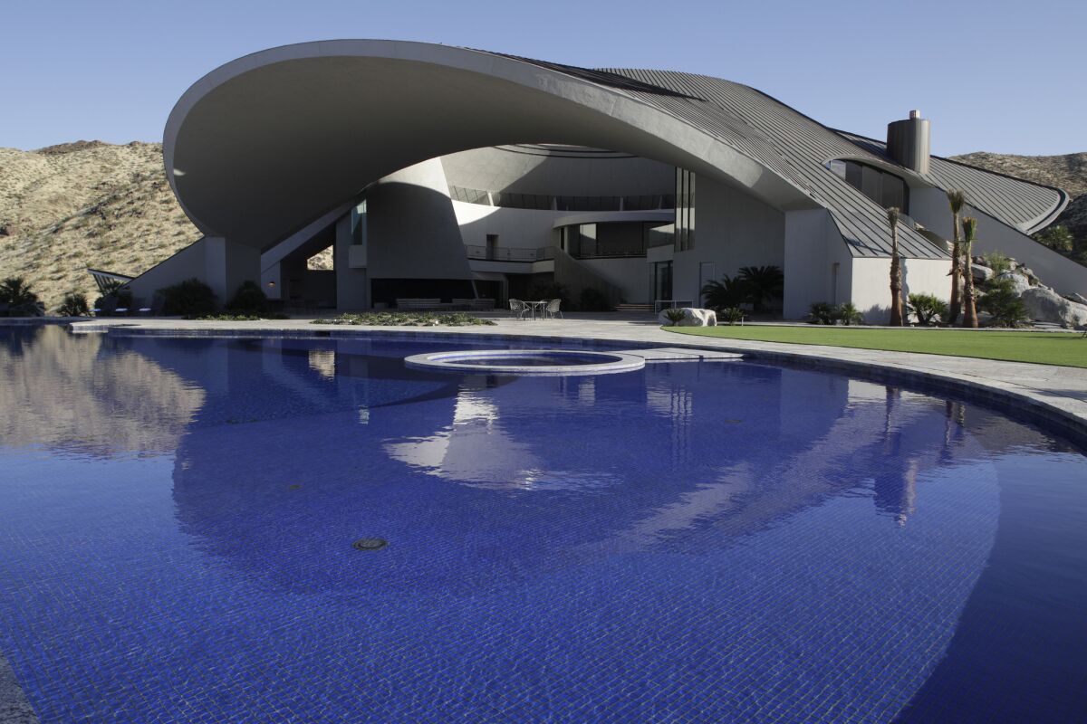 Architect John Lautner had the Bob Hope house built into a hillside overlooking Palm Springs.