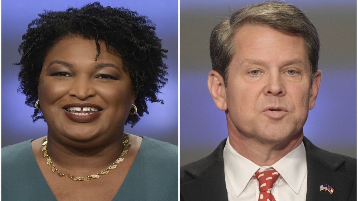 The gubernatorial race between Stacey Abrams and Brian Kemp is largely about who can move beyond their partisan bases to capture Georgia's electoral middle.