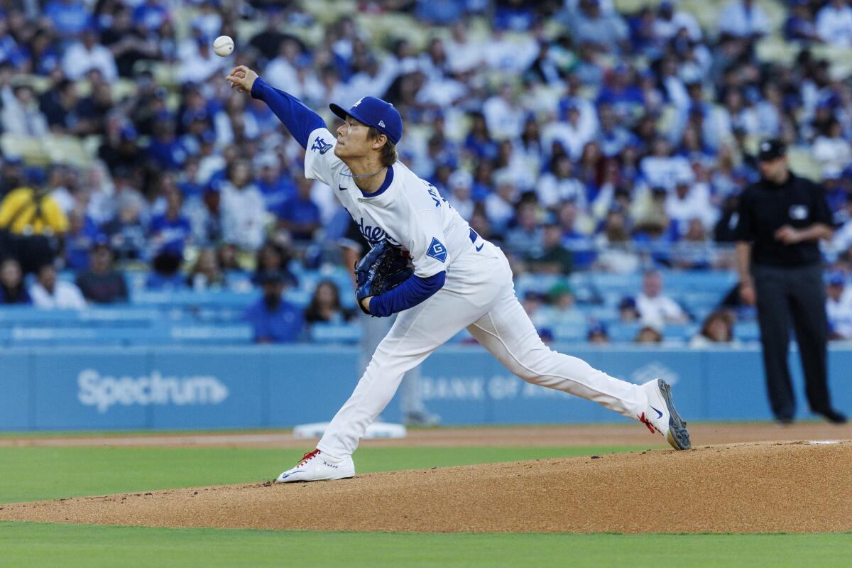 Yoshinobu Yamamoto, shown here earlier this season, had a strong outing Tuesday.