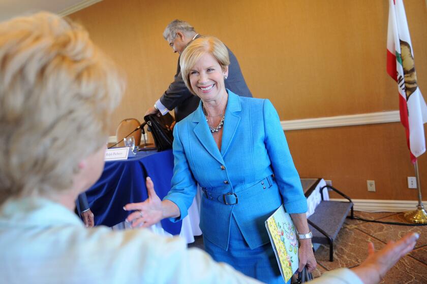 U.S. Rep. Janice Hahn (D-Los Angeles), center, is running for the county seat being vacated by Supervisor Don Knabe.