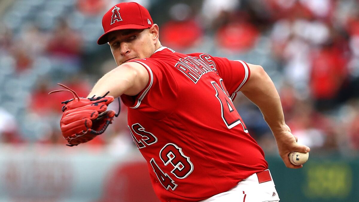 Angels ace Garrett Richards went 0-2 with a 2.28 ERA in six starts this season.