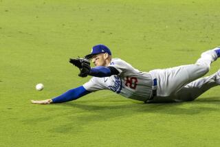 San Diego, CA, Saturday, October 15, 2022 -Los Angeles Dodgers center fielder Trayce Thompson.