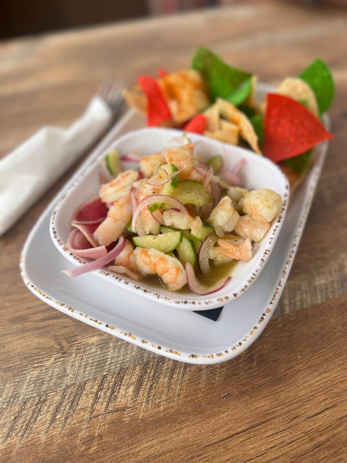 Ceviche de camaron at La Cocina Mesa in Carlsbad.