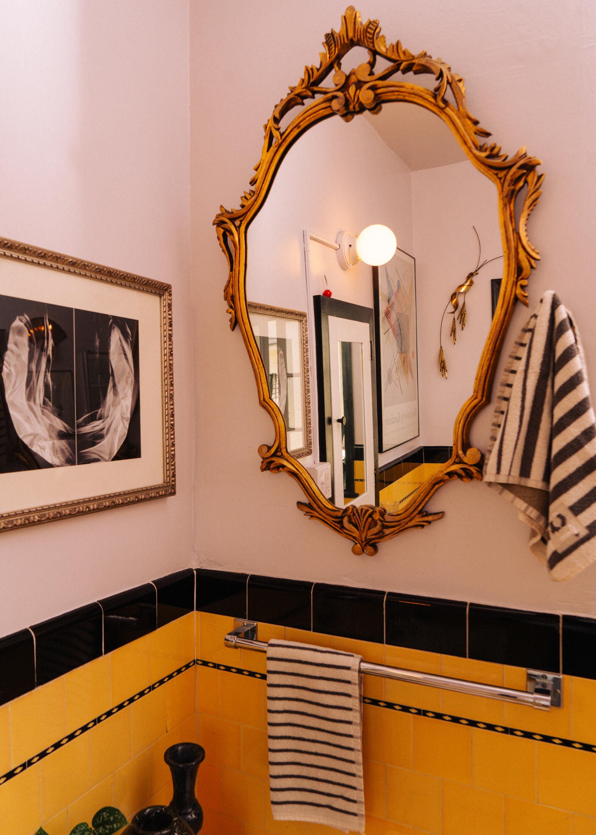 The bathroom of prop stylist Erik Kenneth Staalberg and hairstylist Robert Harter.