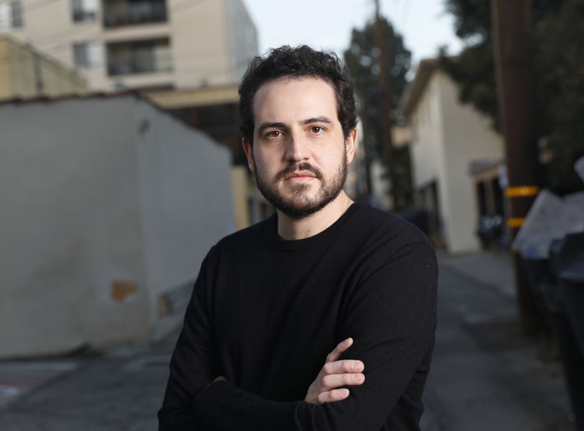 Filmmaker Alexandre Moratto outside his home