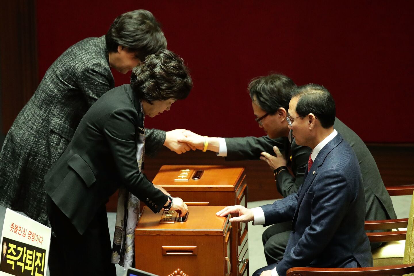 Lawmakers approve impeachment of President Park Geun-hye in South Korea