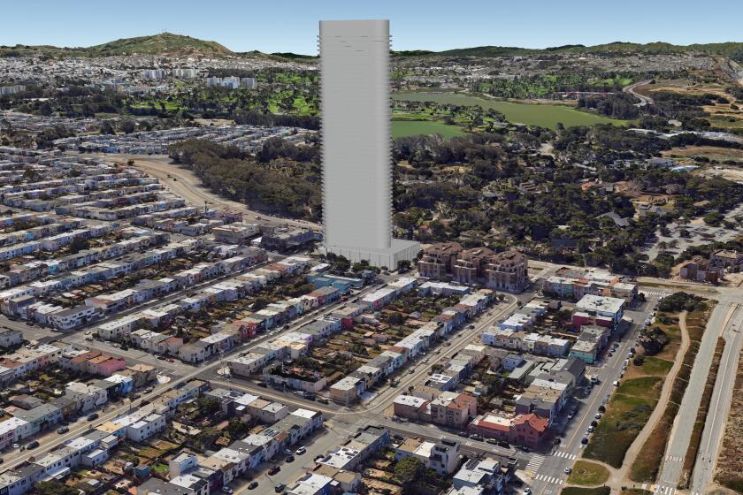 Artist rendering of the proposed 55-story tower at 2700 Sloat Blvd. in San Francisco's Outer Sunset neighborhood.