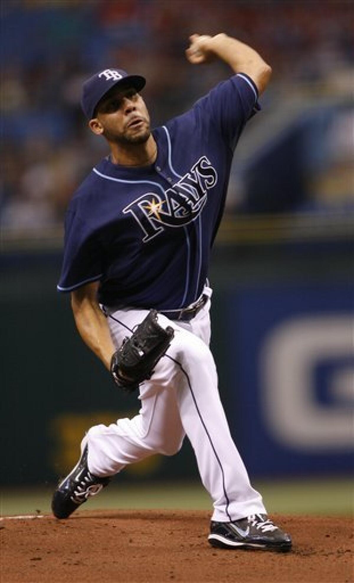 Tampa Bay Rays starting pitcher David Price delivers to the