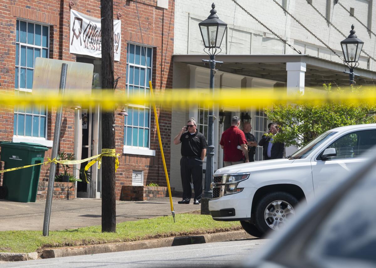 Police tape at the scene of a shooting in Alabama.