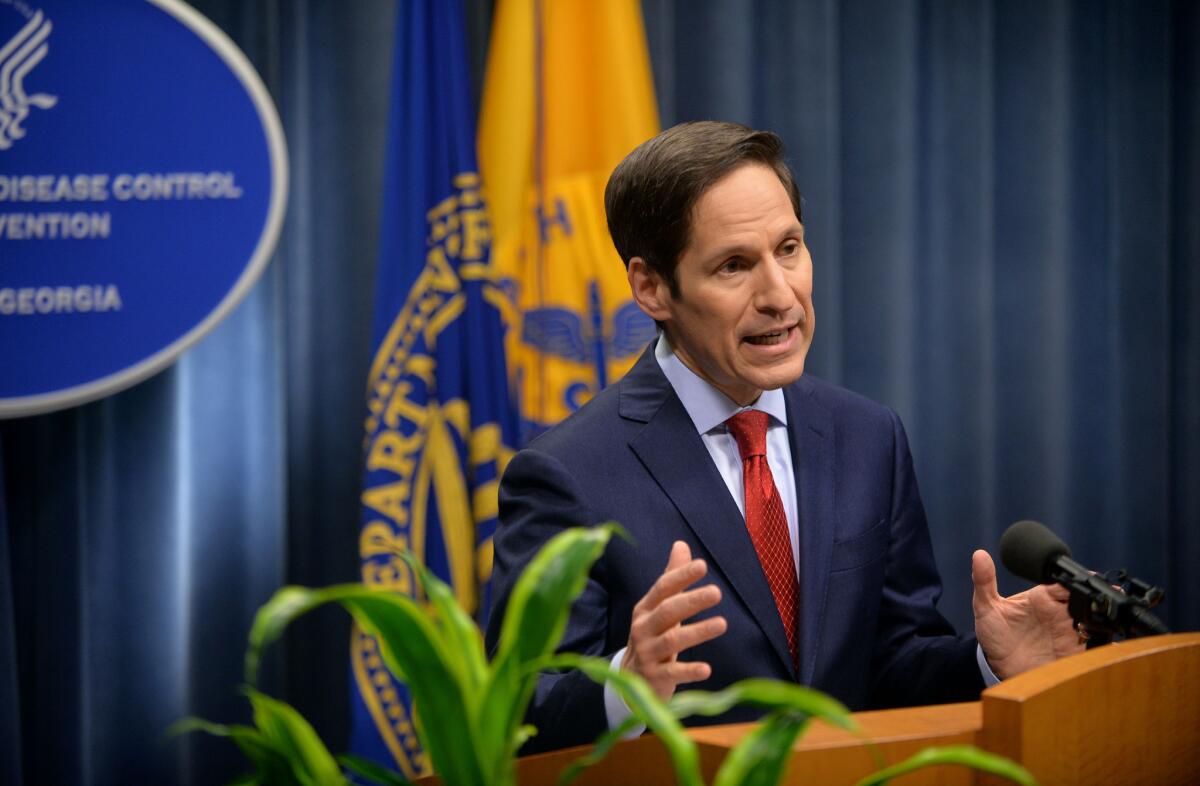 Dr. Tom Frieden, director of the U.S. Centers for Disease Control and Prevention, speaks to reporters in Atlanta on topics including a public health assessment of the Ebola outbreak in West Africa and an update on efforts to control the spread of the disease.