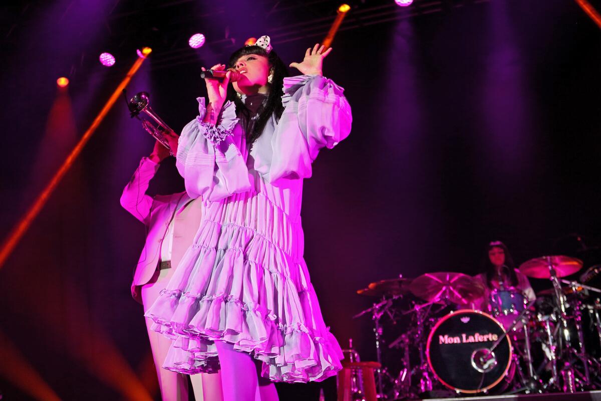 Chilean singer and songwriter Mon Laferte performs to a large crowd at the House of Blues in Anaheim on Wednesday.