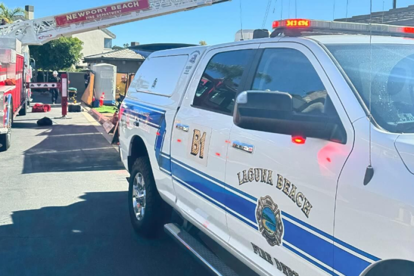 The Orange County Fire Authority, Newport Beach and Laguna Beach Fire Departments responded to reports of a fallen construction worker at around 12:20 p.m. on Monday in Emerald Bay.